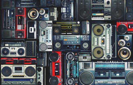an image of many stereos